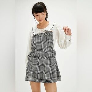 FREE PEOPLE Chrissie Mini Skirtall dress in Black combo Sz XL NWT